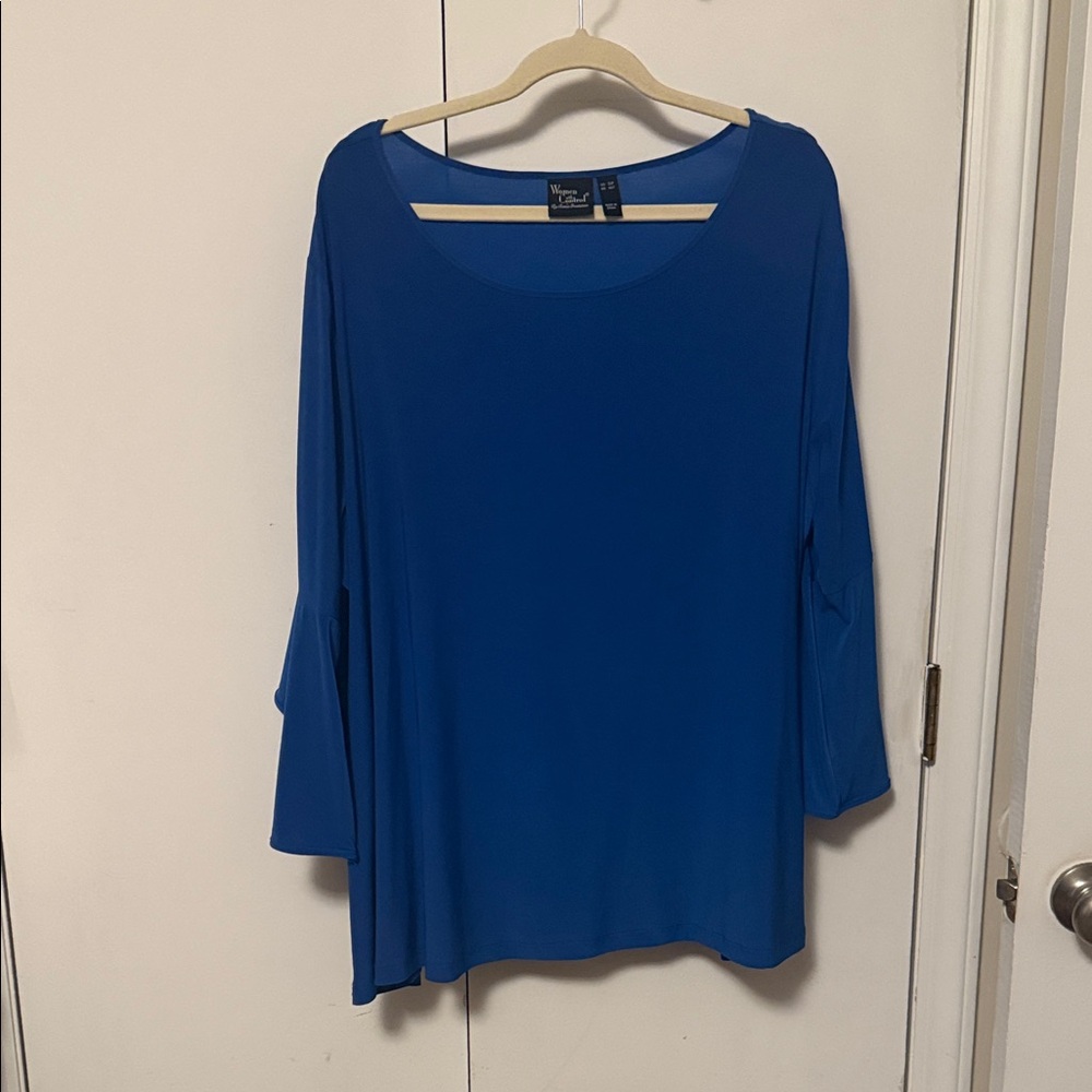 Women with Control Royal Blue Long Sleeve Top